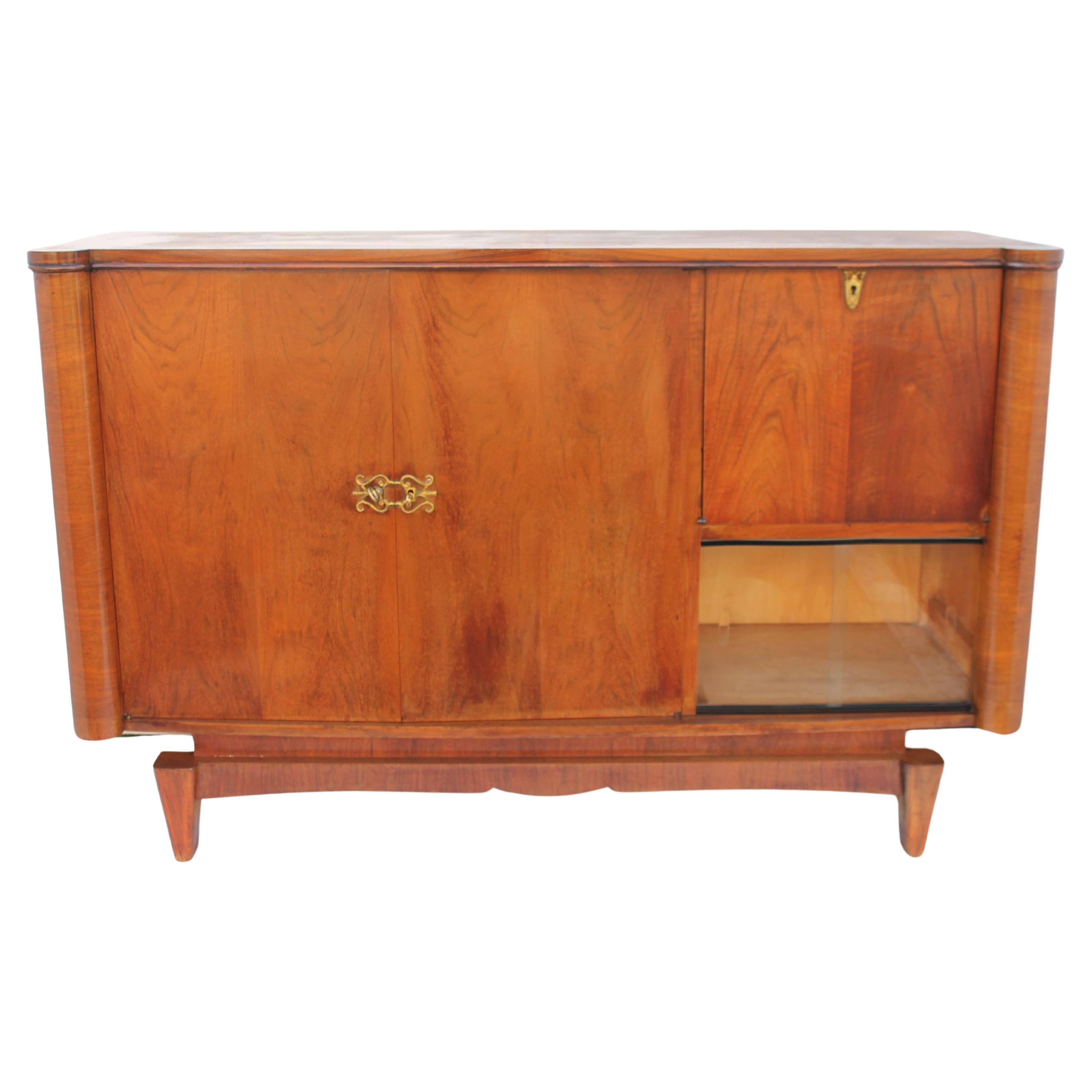 1960's French Modern - Blonde Toned Buffet/ Sideboard/ Credenza/ Dry Bar For Sale