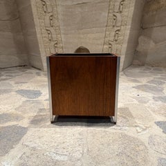 1960s French Modern Walnut Planter Waste Basket Style Bernard Marange