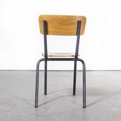 1960s French Mullca Grey Simple Stacking Dining Chairs, Set of Six