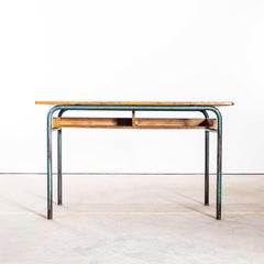 1960's French Mullca Mid Century Double School Desk - Console Table
