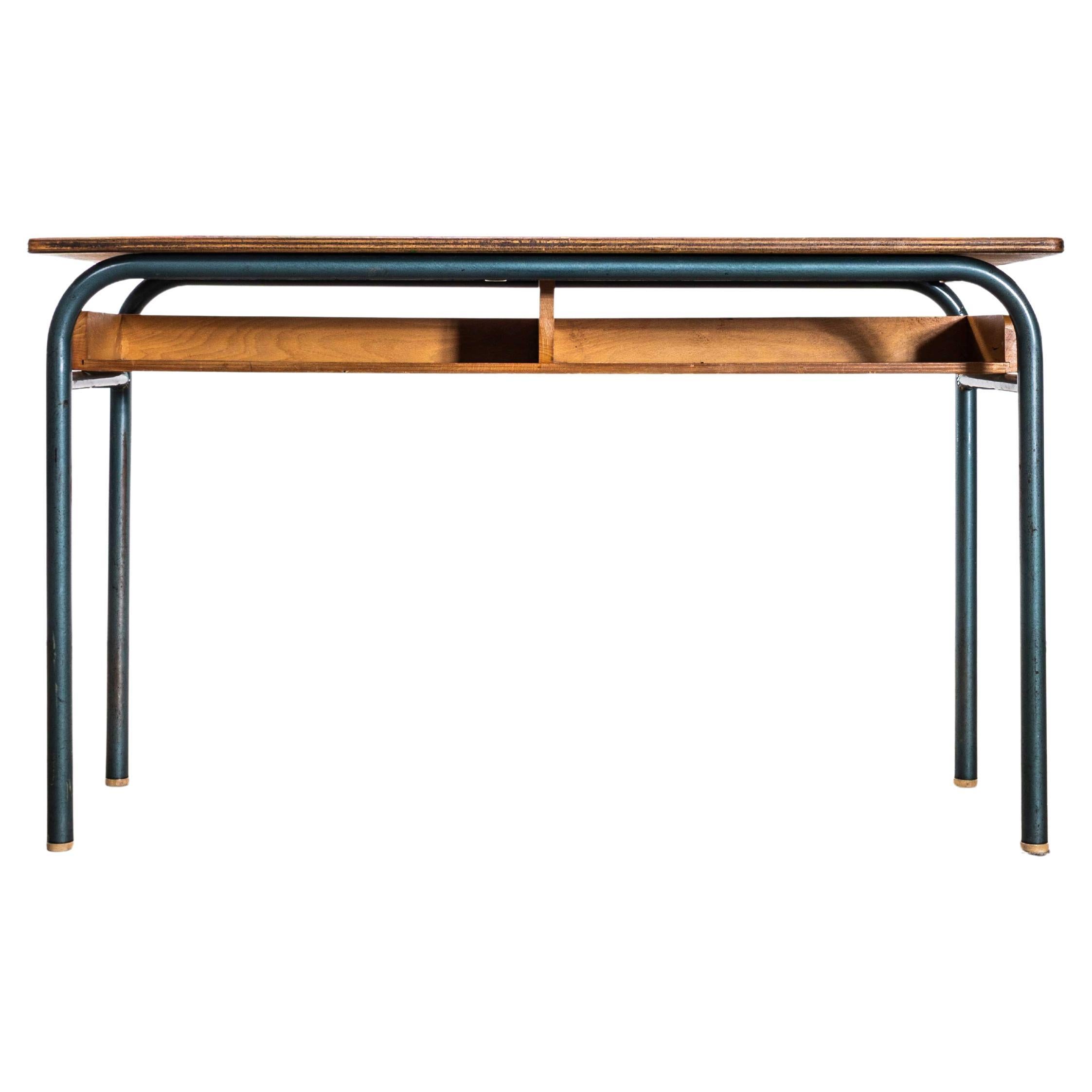 1960
s French Mullca Mid Century Double School Desk - Console Table