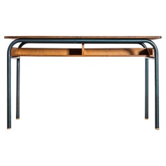 1960's French Mullca Mid Century Double School Desk - Console Table