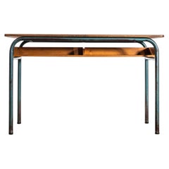 1960's French Mullca Mid Century Double School Desk - Console Table