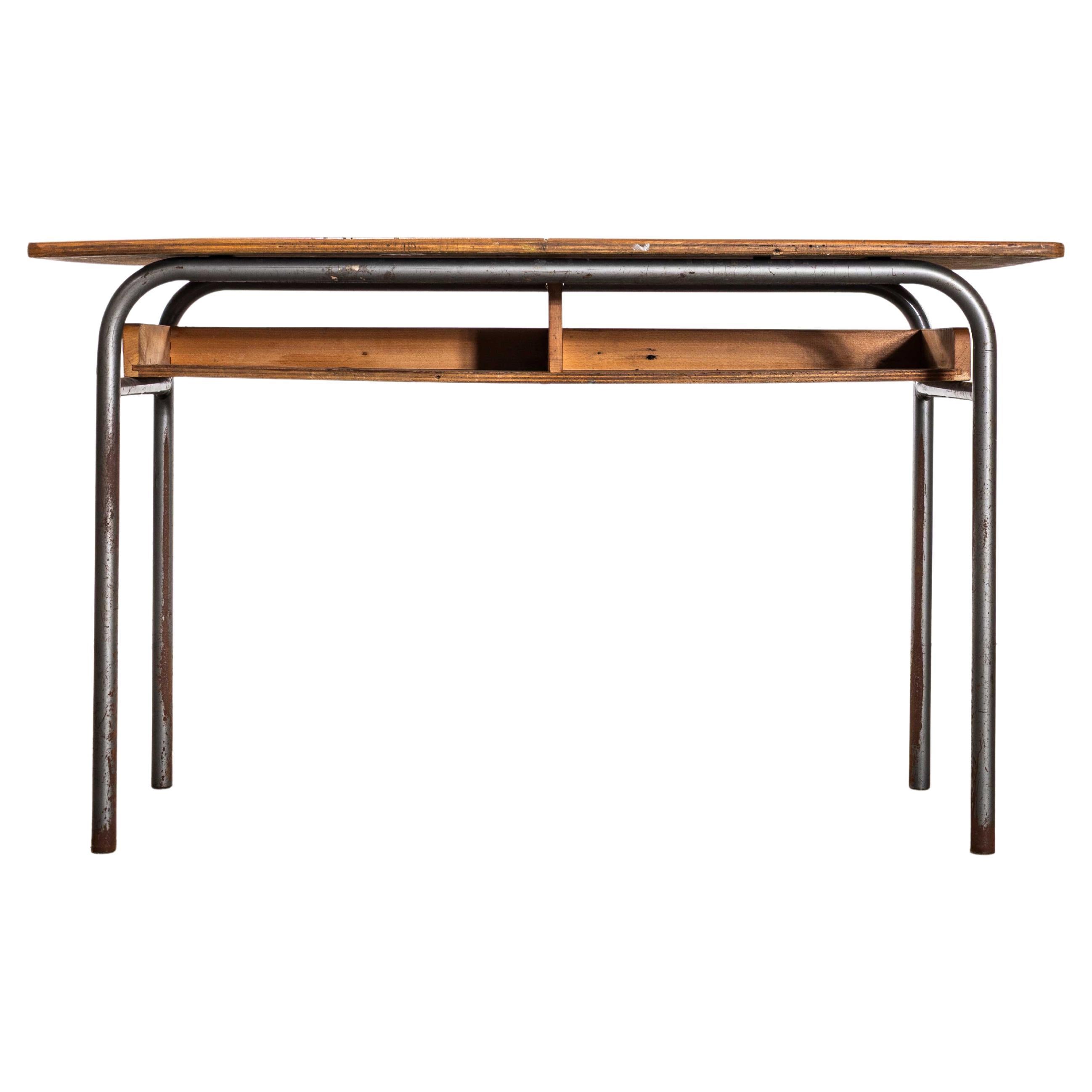 1960
s French Mullca Mid Century Double School Desk - Console Table For Sale