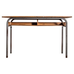 1960's French Mullca Mid Century Double School Desk - Console Table