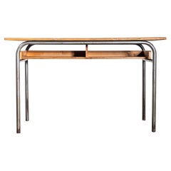 1960's French Mullca Mid Century Double School Desk - Console Table
