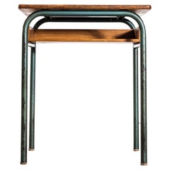 1960's French Mullca Mid Century Single School Desk - Console Table