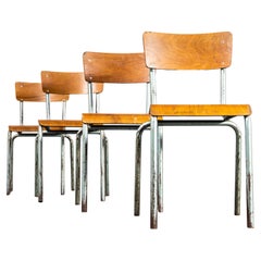 1960's French Mullca Simple Silver Stacking Dining Chairs - Set Of Four