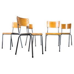 Sillas de Comedor Apilables Simples Mullca Francesas Años 60 - Juego De Cinco