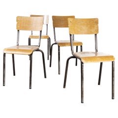 1960's French Mullca Simple Stacking Dining Chairs, Set of Four