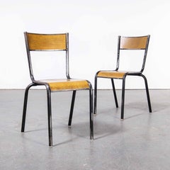 1960's, French Mullca Stacking Chair, Black Frame, Pair