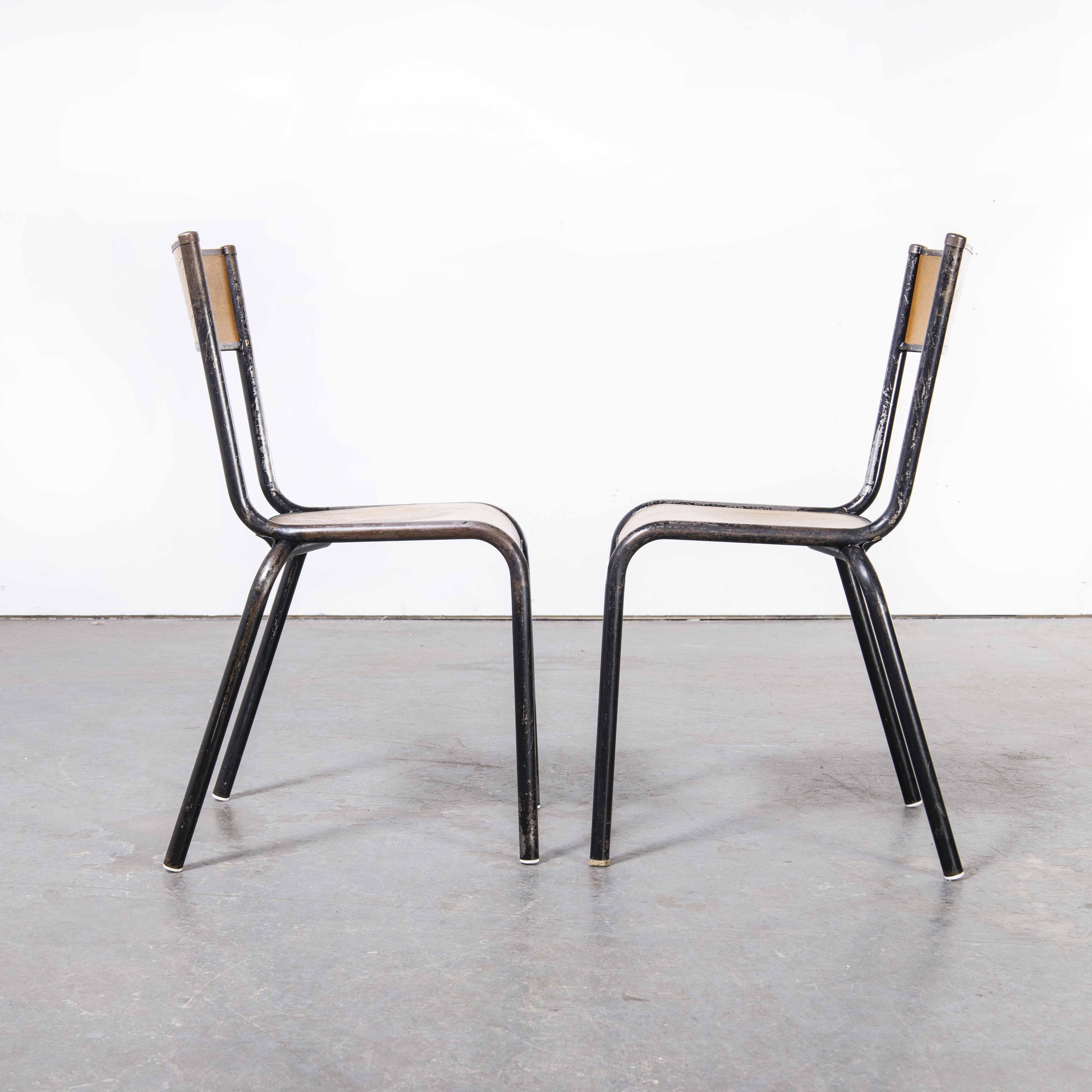 1960's, French Mullca Stacking Chair, Black Frame, Pair For Sale 2