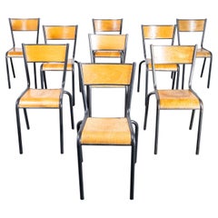 1960's French Mullca Stacking Chair - Grey Frame - Set Of Nine