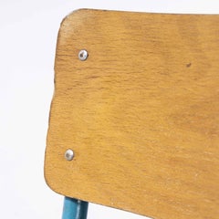 1960's French Mullca Stacking Chair, Light Blue Kick Leg, Set of Seven