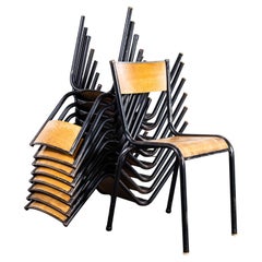 1960's French Mullca Stacking Dining Chair 510 - Black Frame - Good Quantity Ava