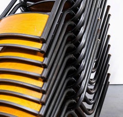 1960's French Mullca Stacking Dining Chair 510 - Graphite Frame - Good Quantity