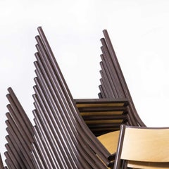 1960's French Mullca Stacking, Dining Chairs, Chocolate Model 510