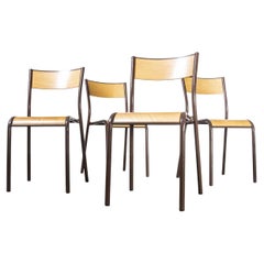 Chaises de salle à manger empilables Mullca françaises des années 1960, modèle 510, ensemble de F