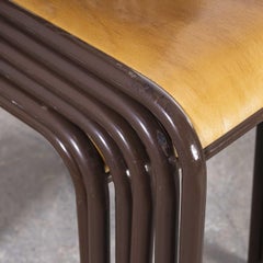 1960's French Mullca  Stacking, Dining Chairs, Chocolate Model 510, Set of Six