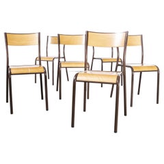 1960's French Mullca  Stacking, Dining Chairs, Chocolate Model 510, Set of Six