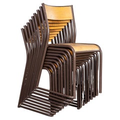 1960's French Mullca Stacking Sled Chairs - Set Of Nine