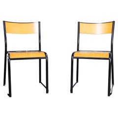 1960
s French Mullca Stacking Sled Dining Chairs - Black - Pair
