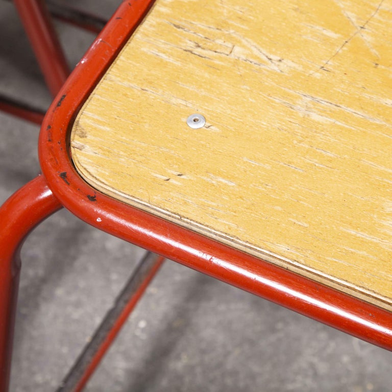 1960's French Mullca Vintage Stacking Laboratory Stool, Red, Set of ...