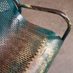 1960s French Municipal Garden / Outdoor / Indoor Bench, Perforated Steel