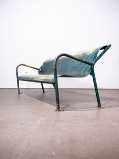1960s French Municipal Garden / Outdoor / Indoor Bench, Perforated Steel