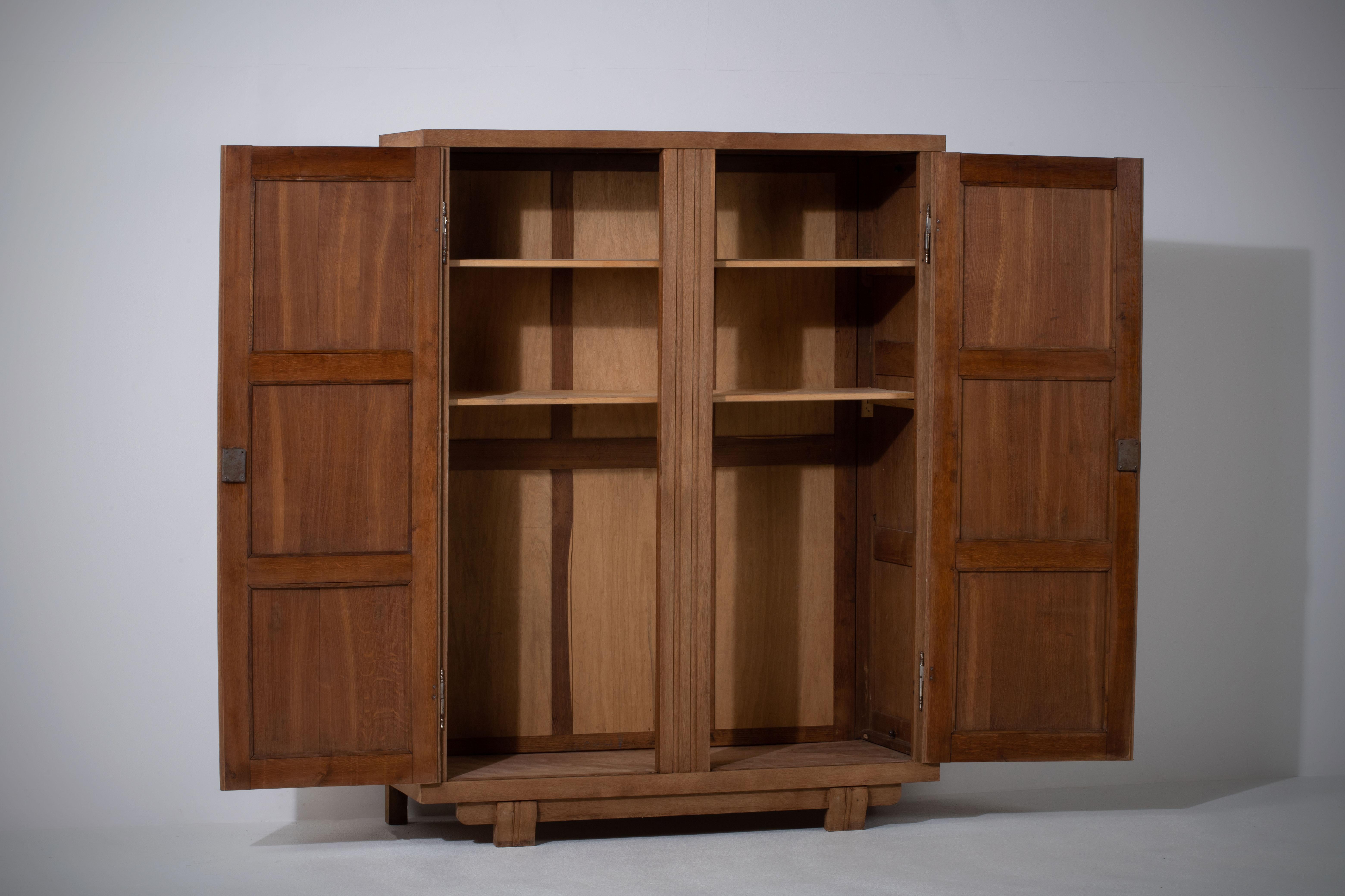 Mid-20th Century 1960s, French Oak Armoire
