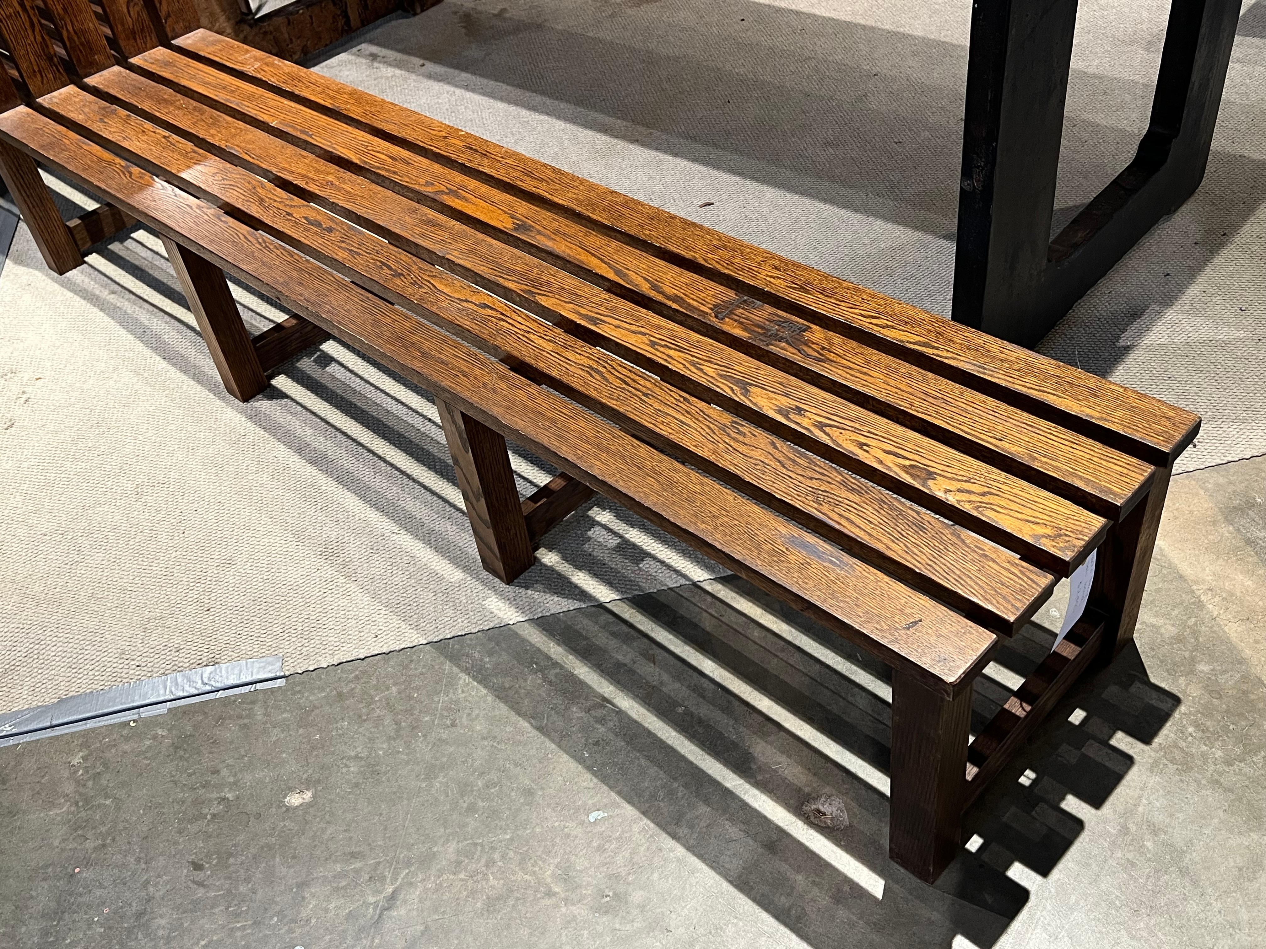 Mid-20th Century 1960’s French Oak Bench  For Sale