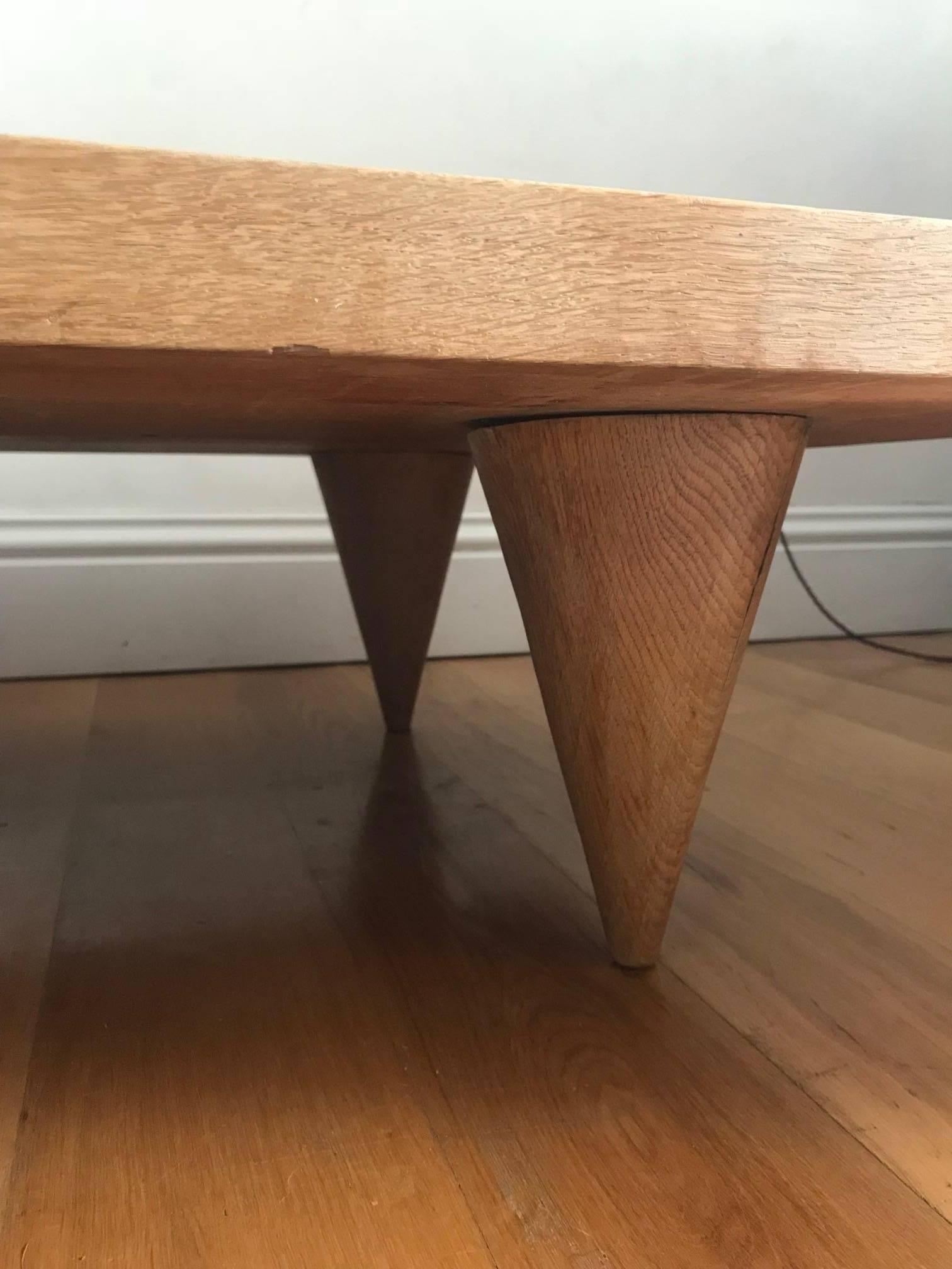 1960s French Oak Coffee Table 5