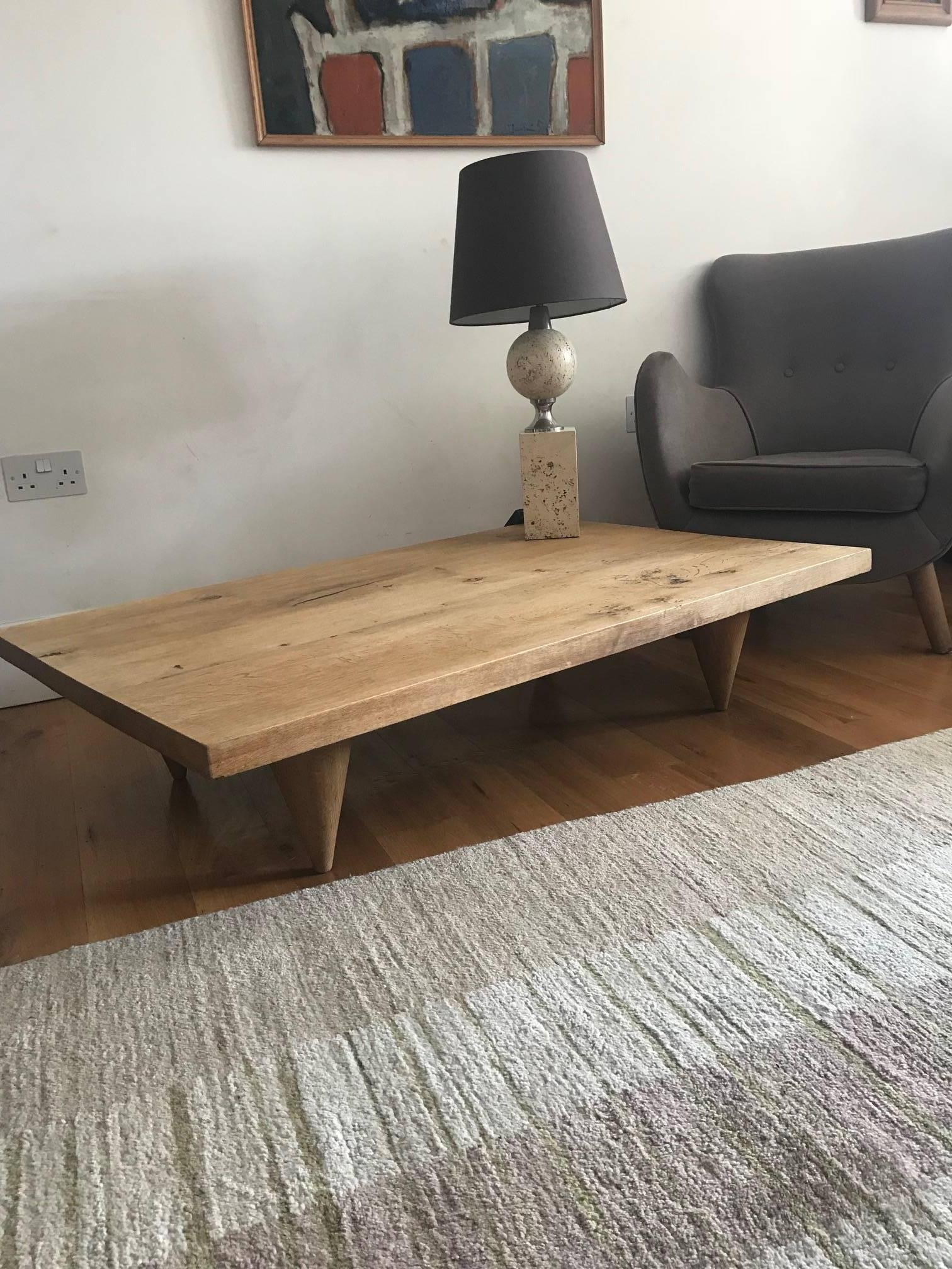 Mid-Century Modern 1960s French Oak Coffee Table