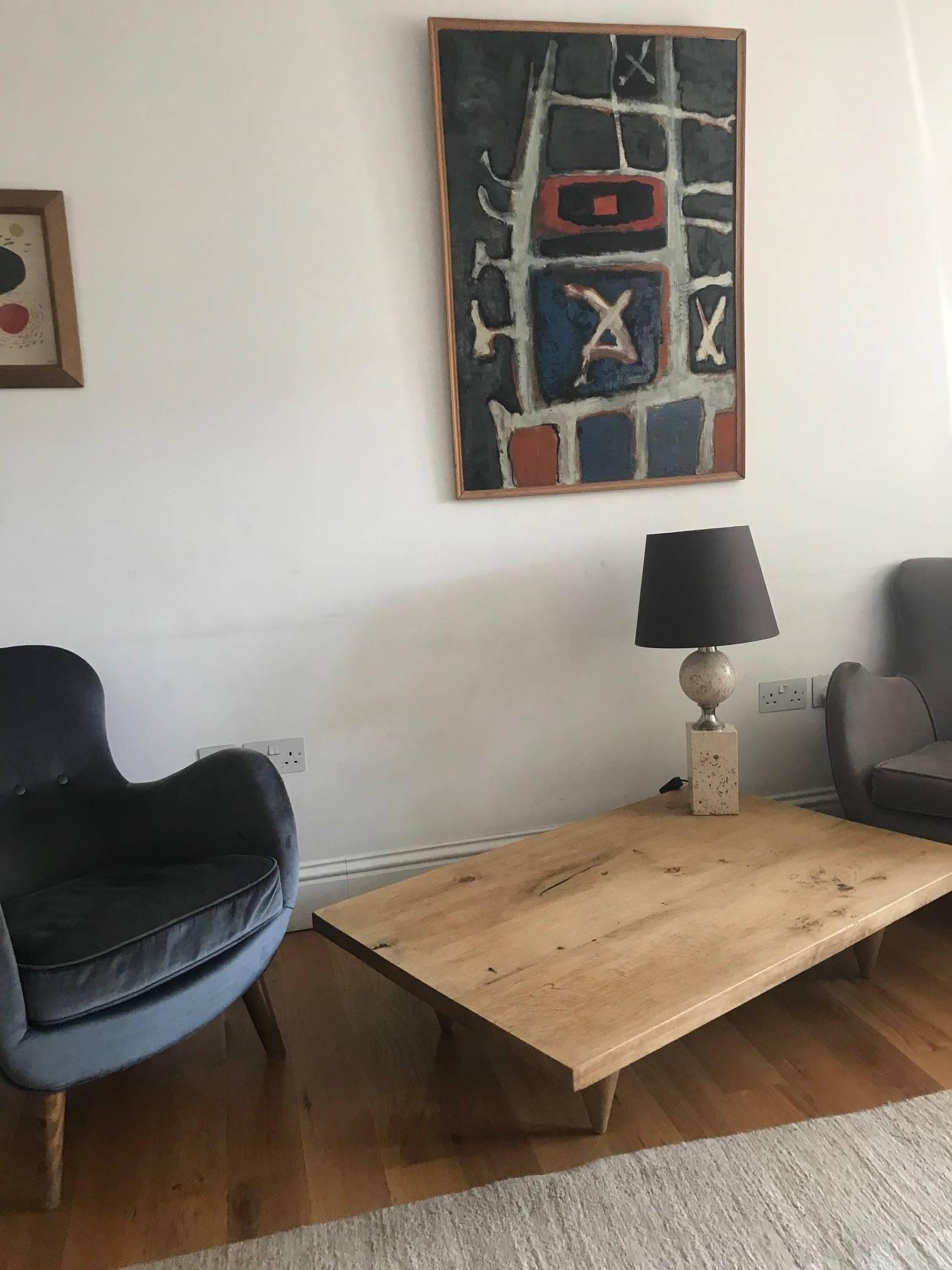 20th Century 1960s French Oak Coffee Table