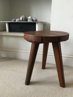 1960s French Oak Stool