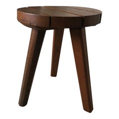 1960s French Oak Stool