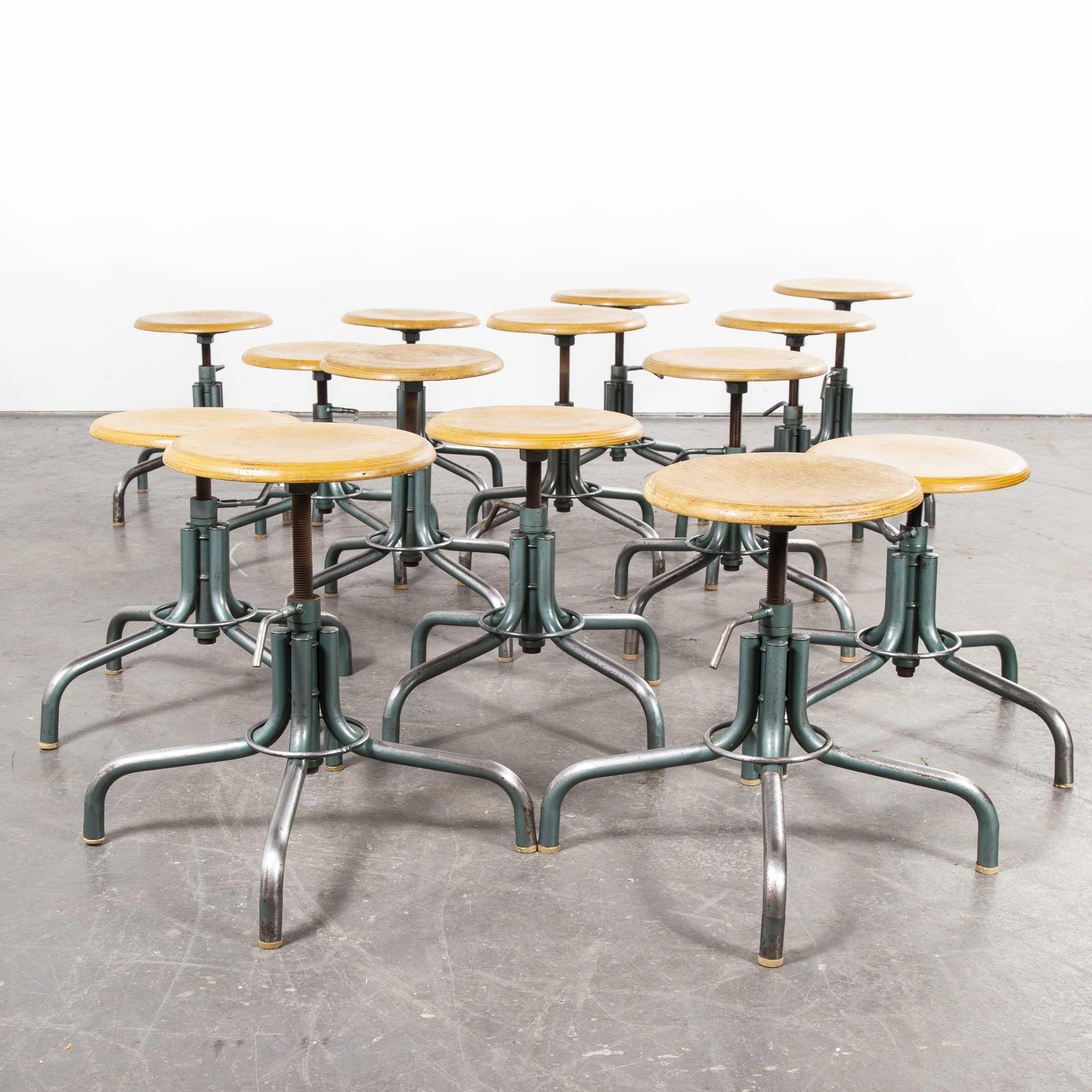 Mid-20th Century 1960s French Original Flambo Swiveling Stools - Various Quantity Available For Sale