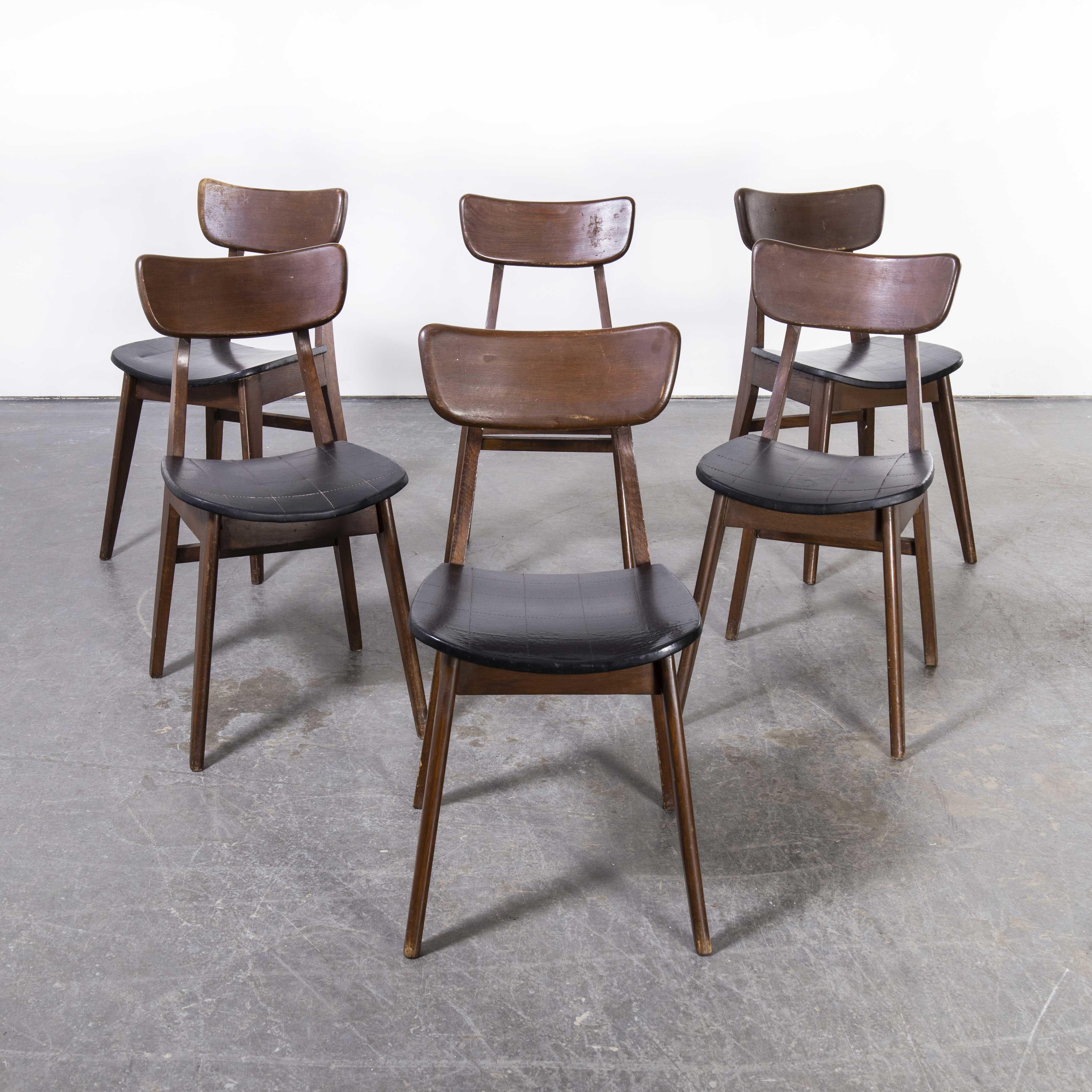 1960’s French Original Mid Century Saddle seat dining chairs – set of six
1960’s French Original Mid Century Saddle seat dining chairs – set of six. Good honest set of mid century chairs sourced in France and dating from the 1960’s. Made in beech