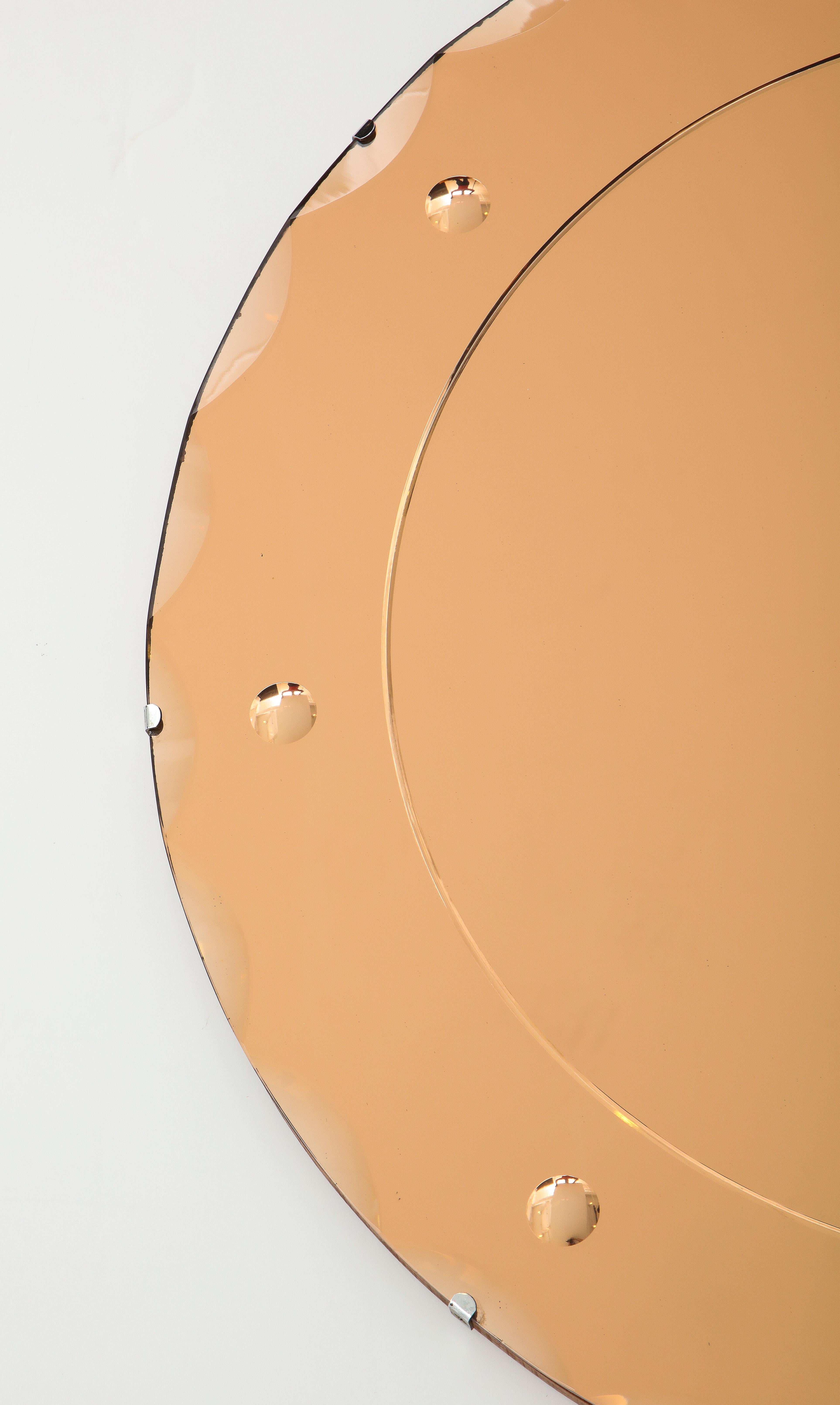 1960s French Peach Color Mirror 4