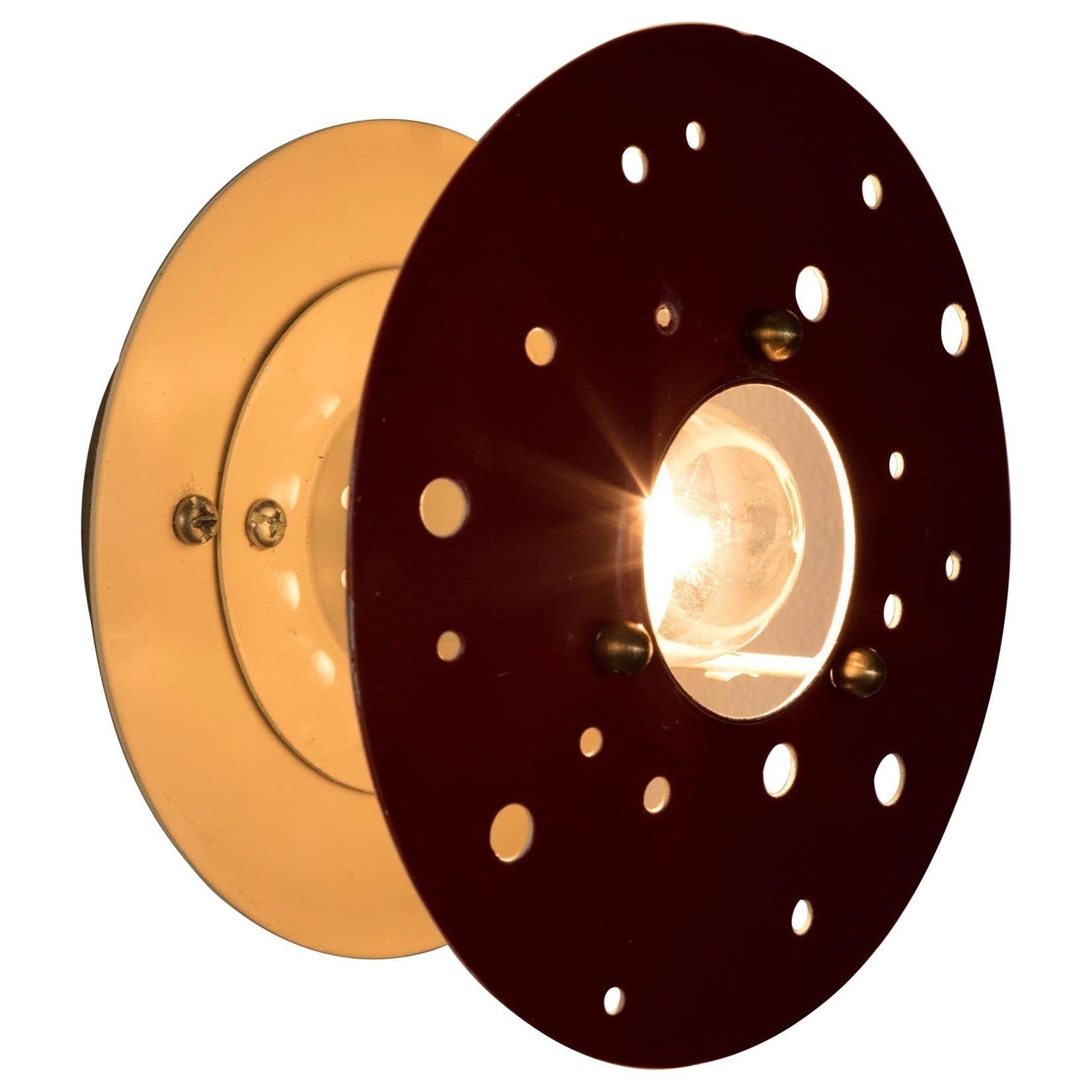 1960s French Perforated Circular Sconce at 1stDibs