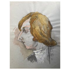 Französische Porträt-Karicatur-Figur aus den 1960er Jahren