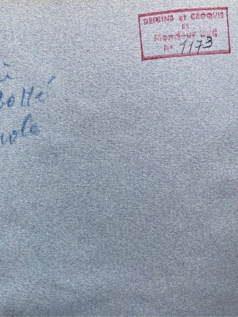 1960's French Portrait Grumpy Man Caricature For Sale at 1stDibs