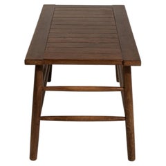 1960s French Provincial Dark Walnut Coffee Table with Slatted Top