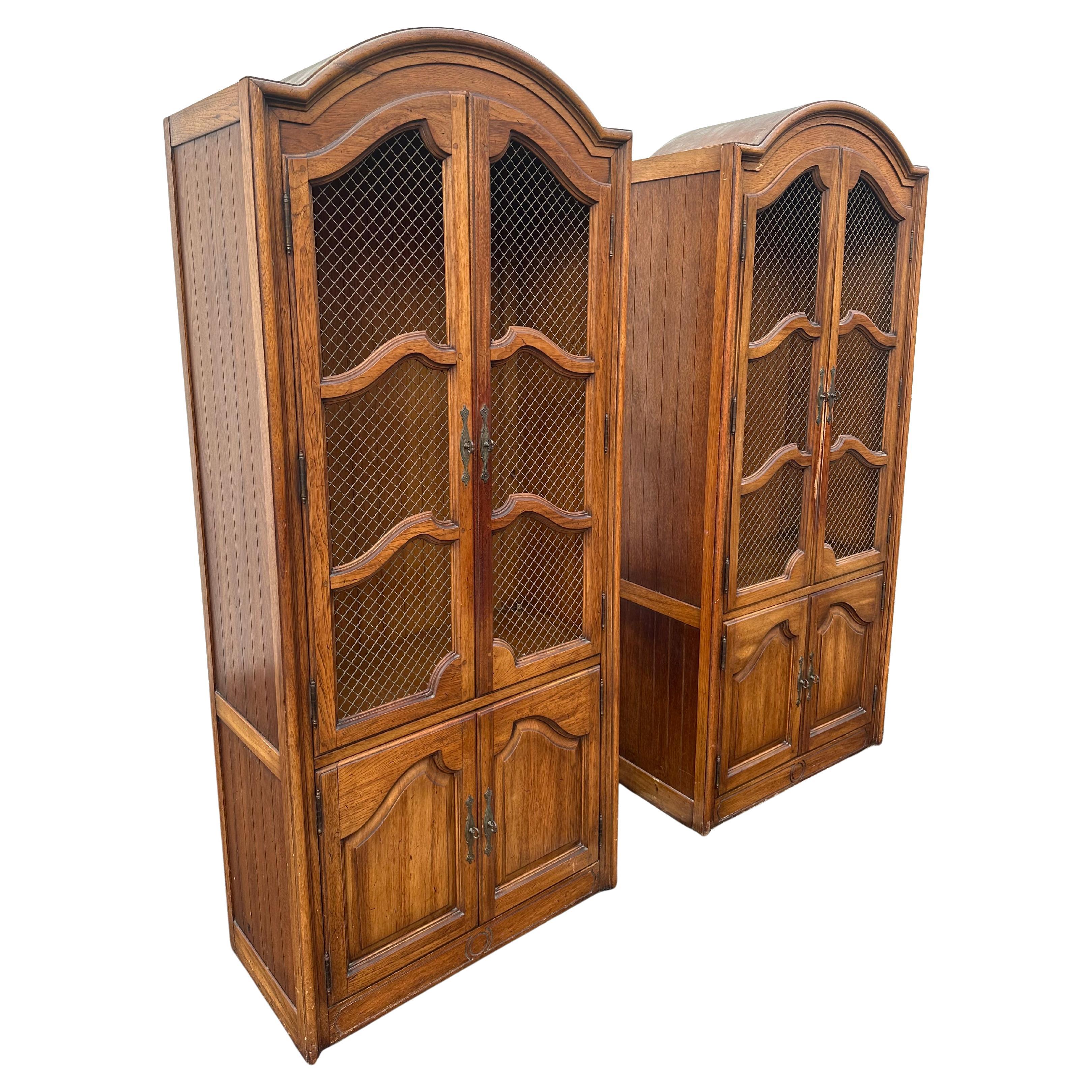 1960s French provincial style Arch Cabinets Bookcase , Set of 2