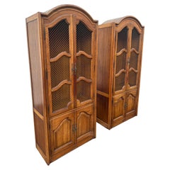 1960s French provincial style Arch Cabinets Bookcase , Set of 2