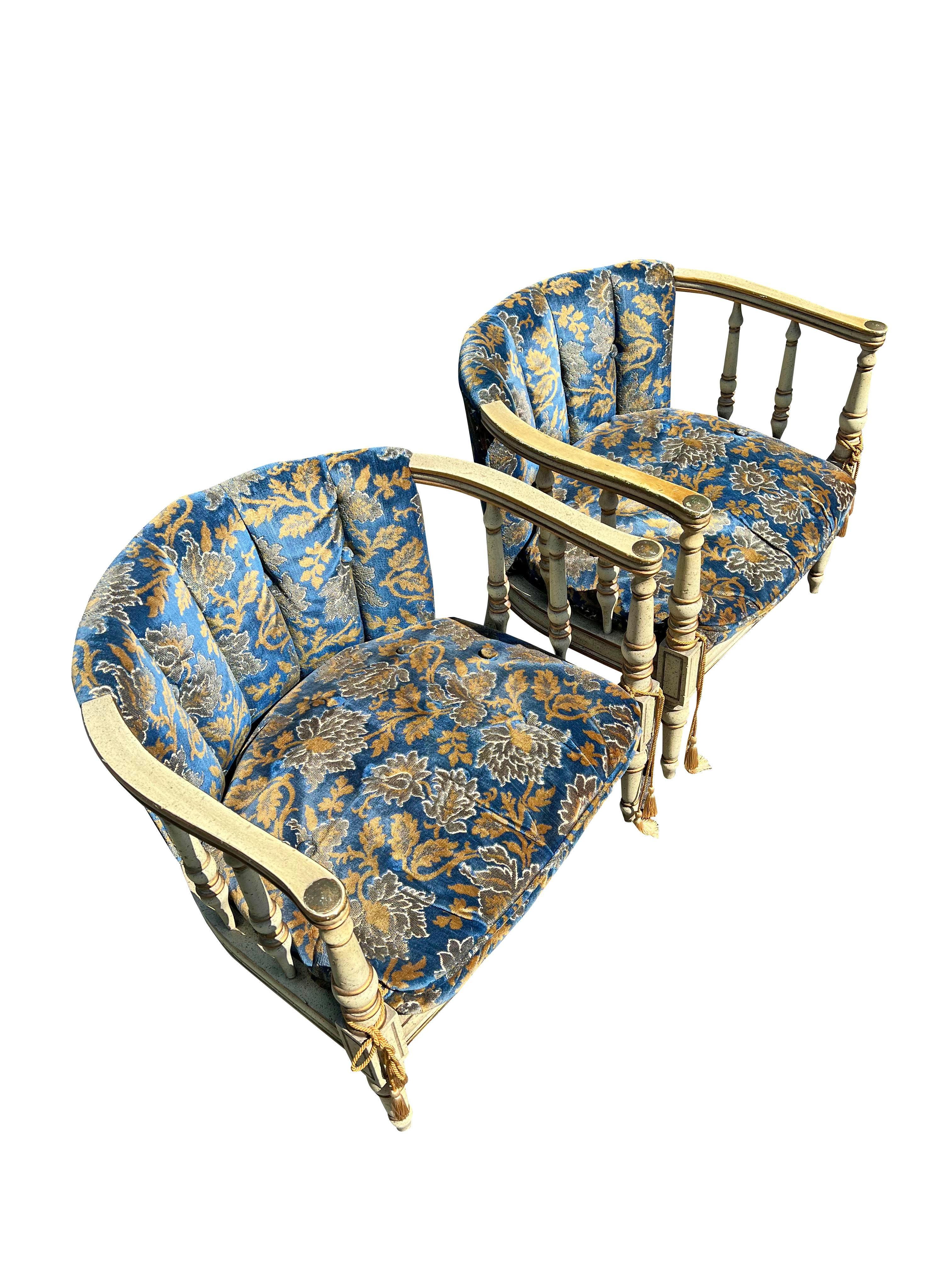 1960s French Provincial Style Vintage Lounge Chairs a Pair 2