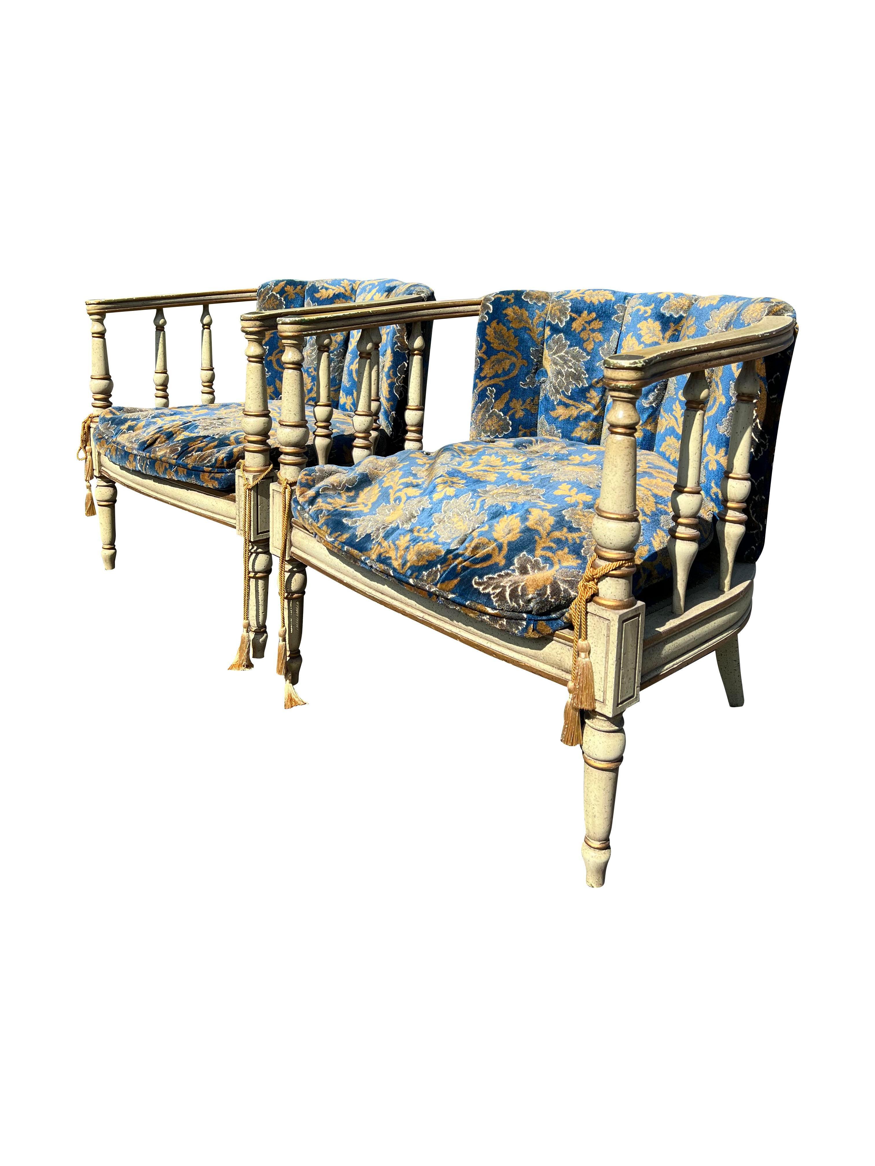 1960s French Provincial Style Vintage Lounge Chairs a Pair 3