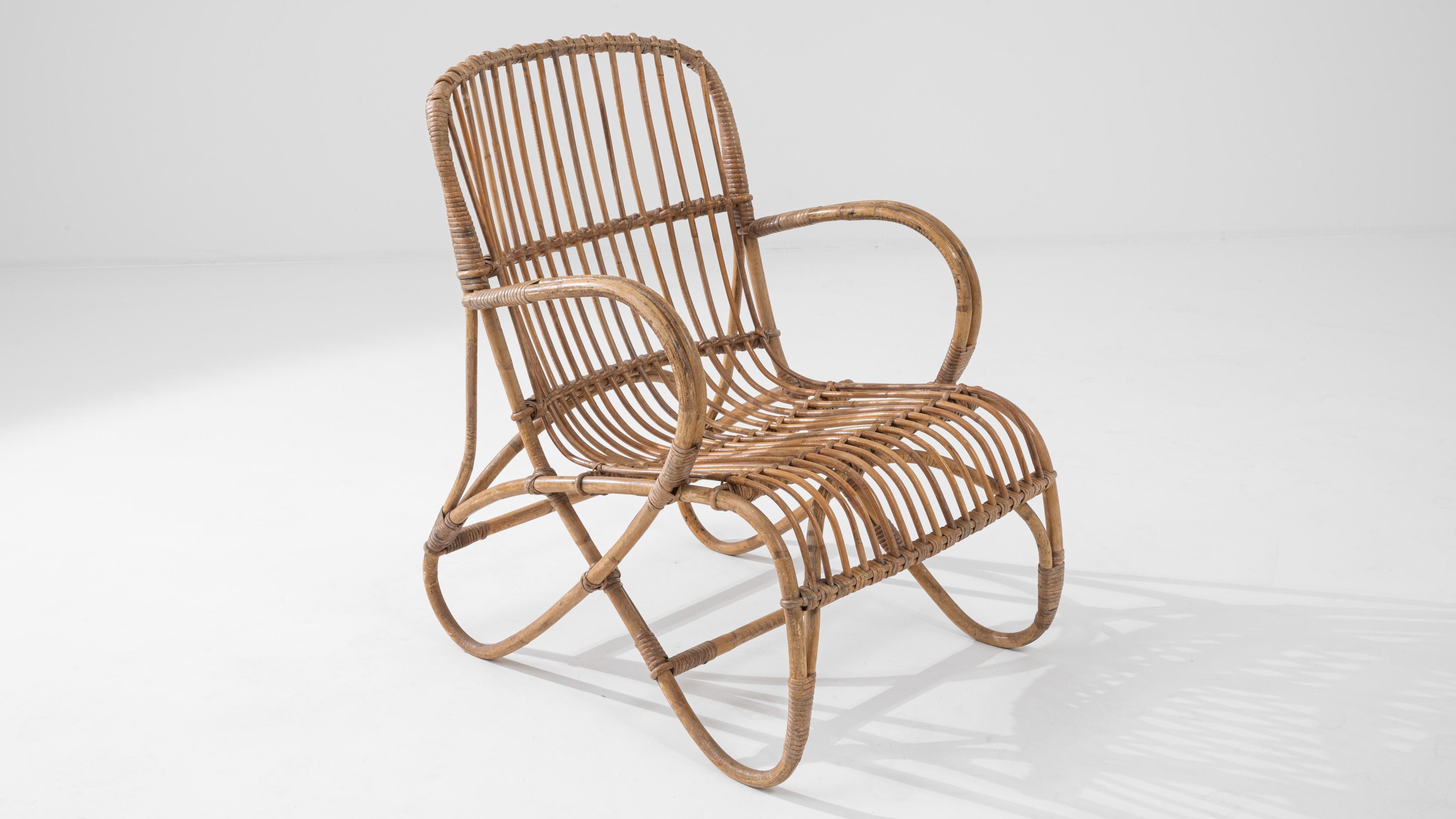 1960s French Rattan Armchair For Sale 5