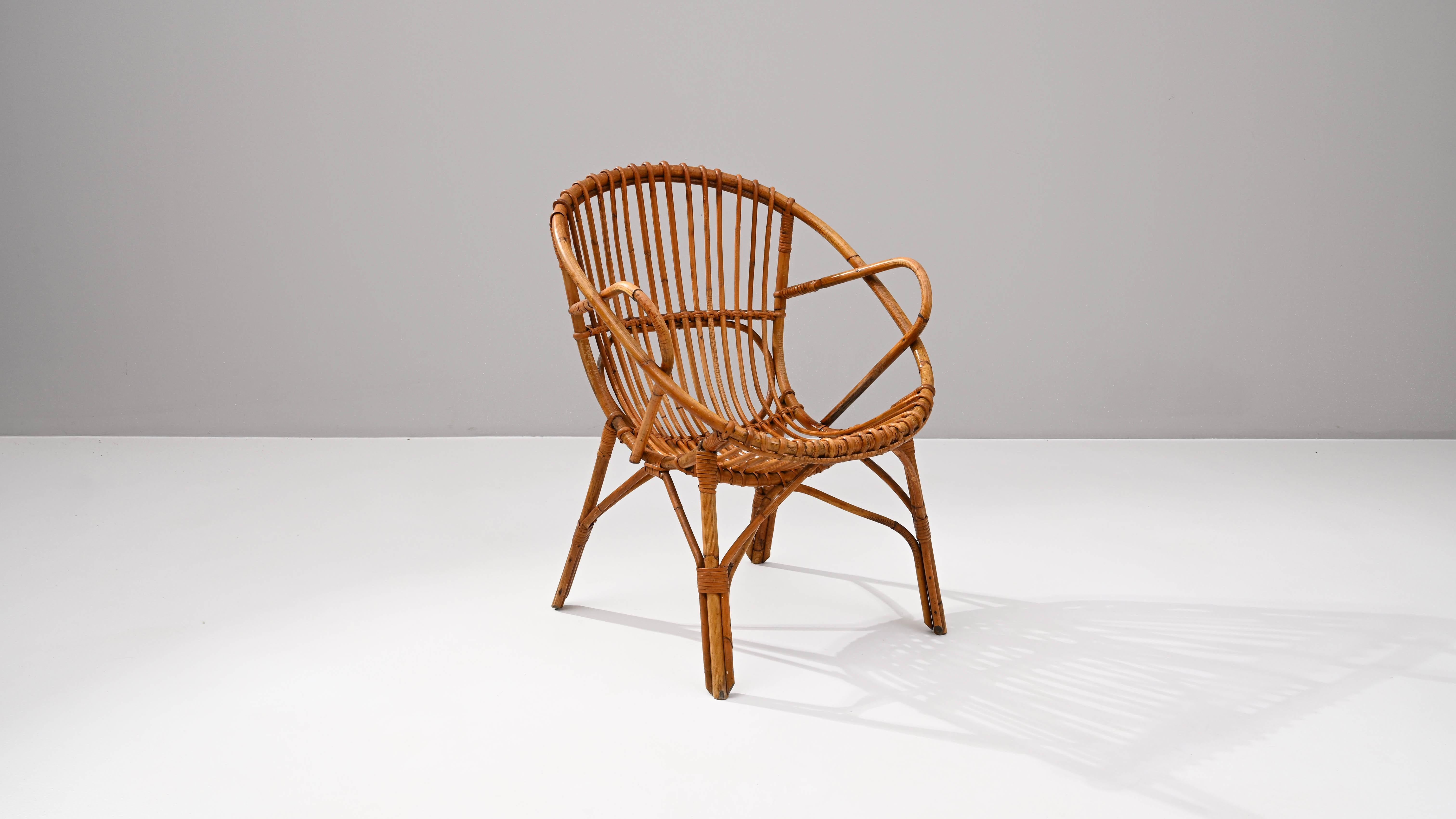 1960s French Rattan Armchair 4