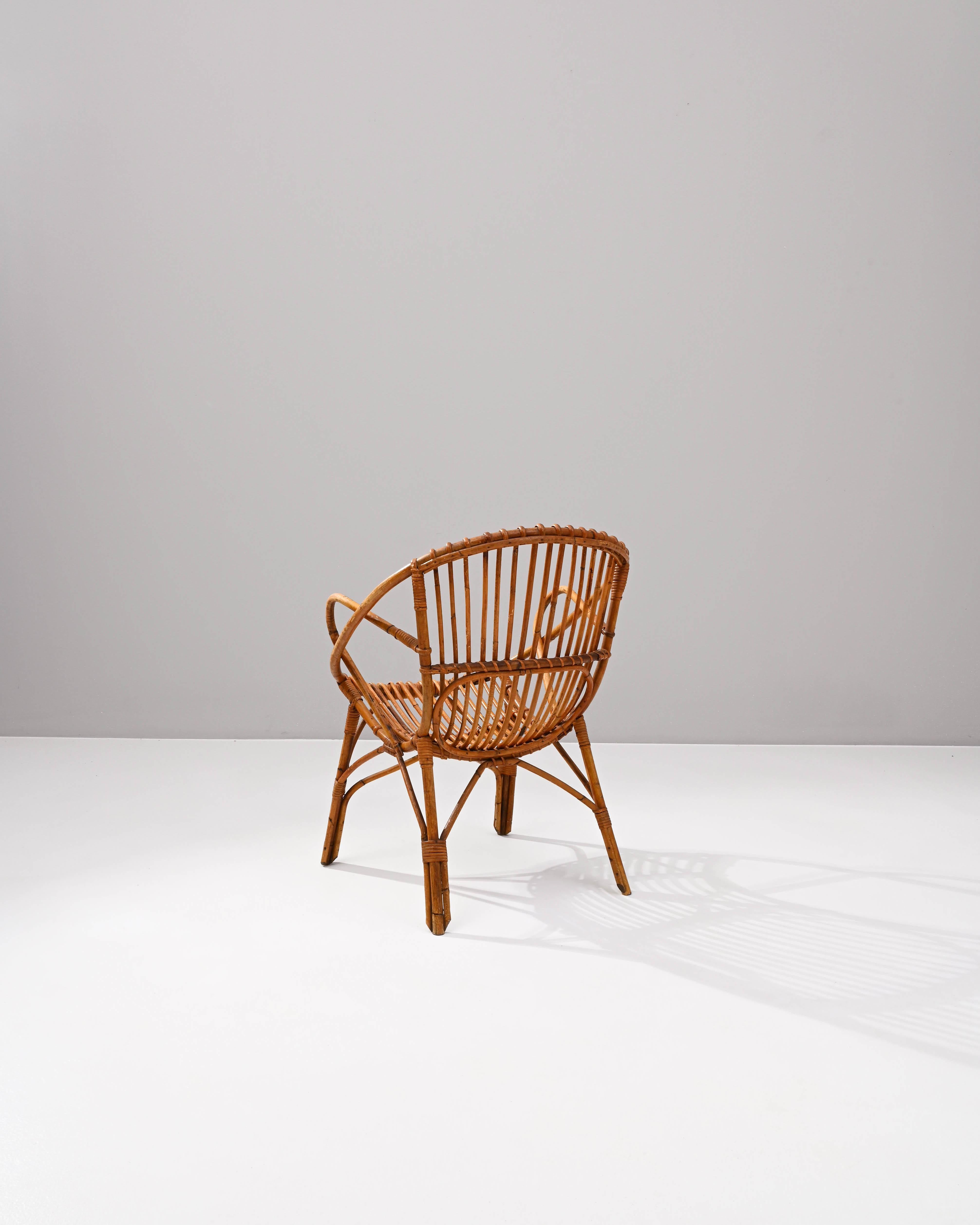 20th Century 1960s French Rattan Armchair